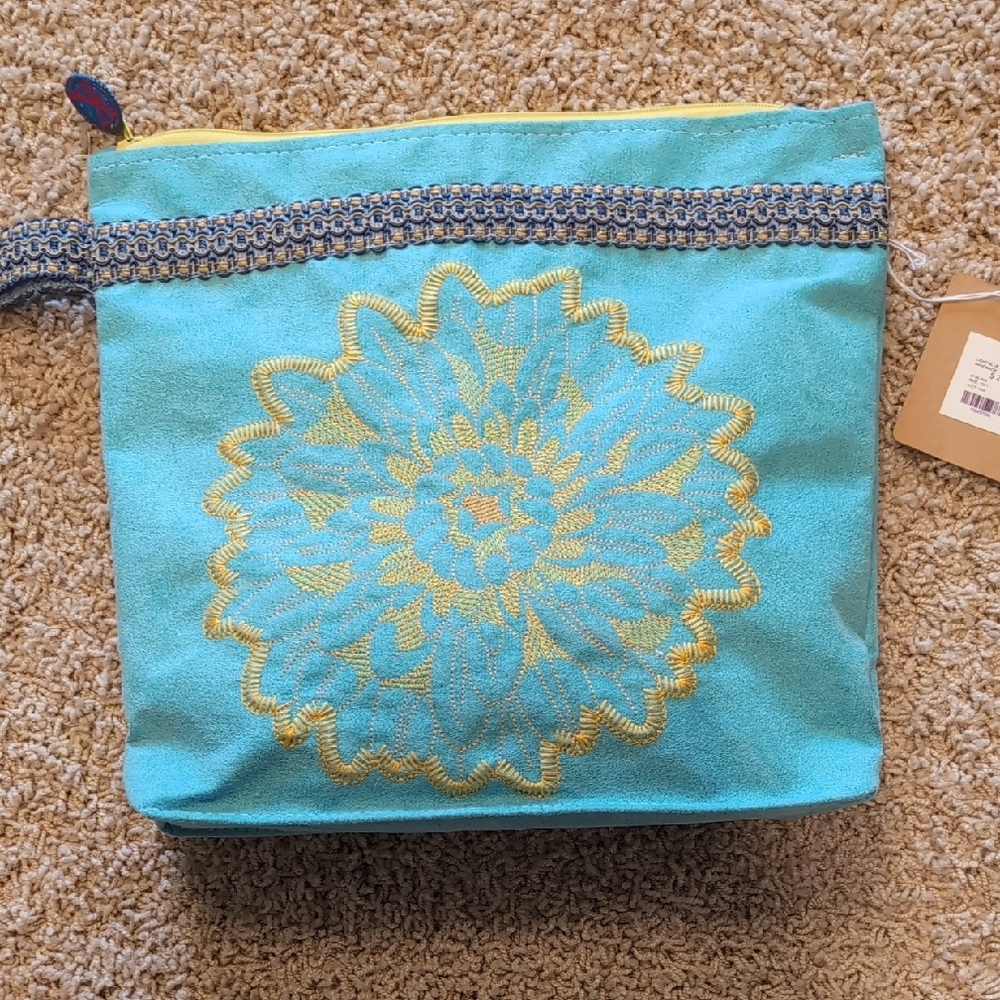 Hand Crafted Turquoise and Yellow Clutch
